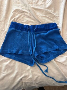 Girls Royal Blue Waffle-Knit Hard Tail Shorts Size XL